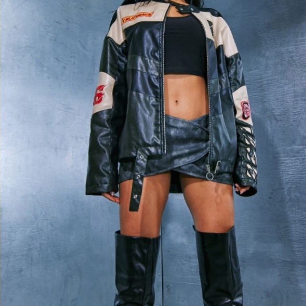 Faux Leather Motocross Jacket